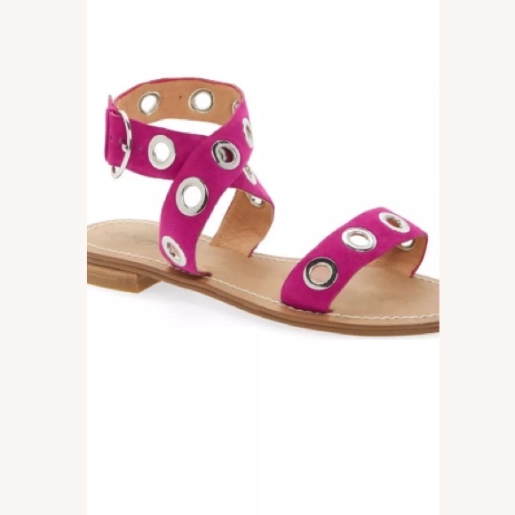 pink wrap sandals